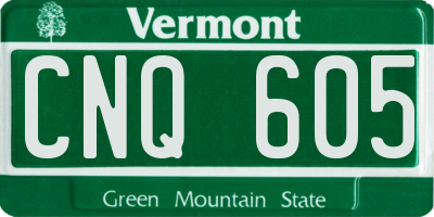 VT license plate CNQ605