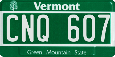 VT license plate CNQ607