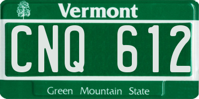 VT license plate CNQ612