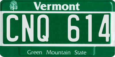 VT license plate CNQ614