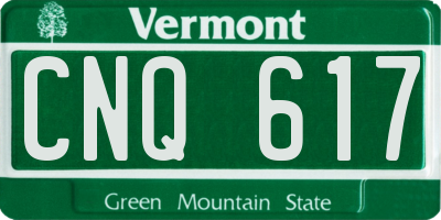 VT license plate CNQ617