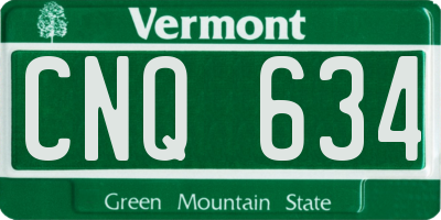 VT license plate CNQ634