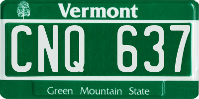 VT license plate CNQ637