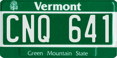 VT license plate CNQ641