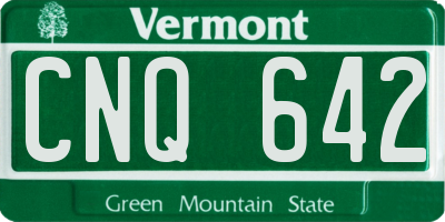 VT license plate CNQ642