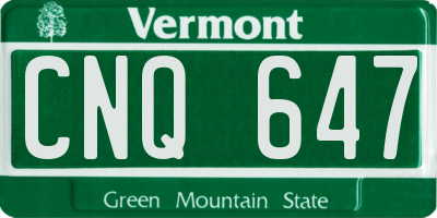 VT license plate CNQ647