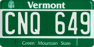 VT license plate CNQ649