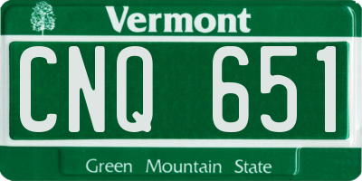 VT license plate CNQ651