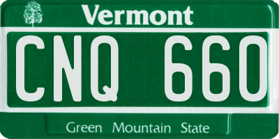 VT license plate CNQ660