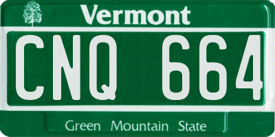 VT license plate CNQ664