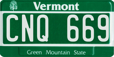 VT license plate CNQ669