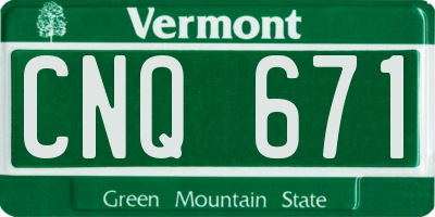 VT license plate CNQ671