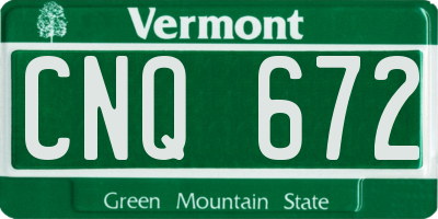 VT license plate CNQ672
