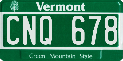 VT license plate CNQ678