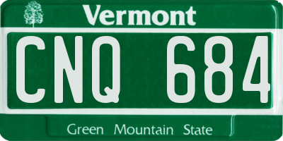 VT license plate CNQ684