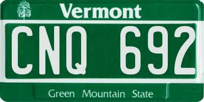 VT license plate CNQ692