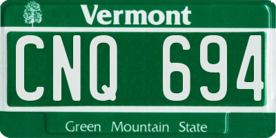 VT license plate CNQ694