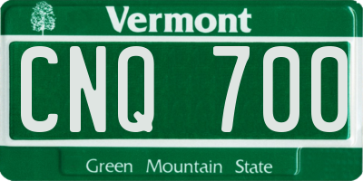 VT license plate CNQ700