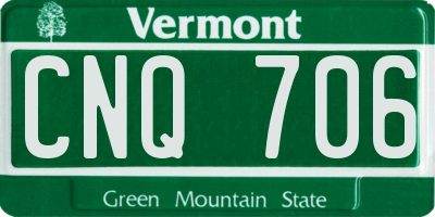 VT license plate CNQ706