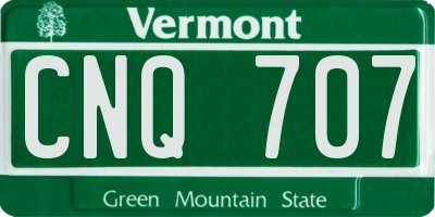 VT license plate CNQ707