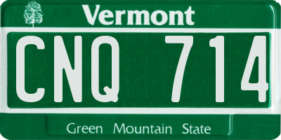 VT license plate CNQ714