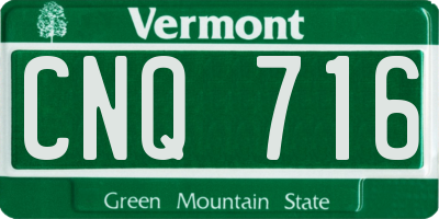 VT license plate CNQ716