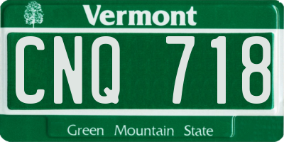 VT license plate CNQ718