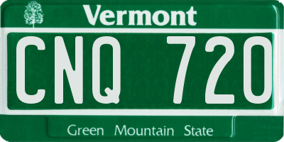 VT license plate CNQ720