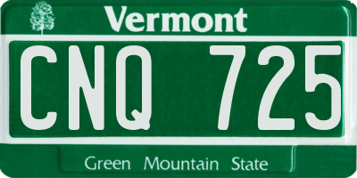 VT license plate CNQ725