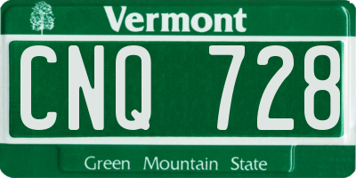 VT license plate CNQ728
