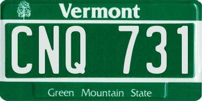 VT license plate CNQ731