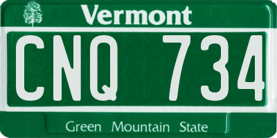 VT license plate CNQ734