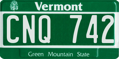 VT license plate CNQ742