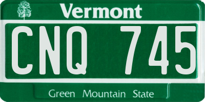 VT license plate CNQ745