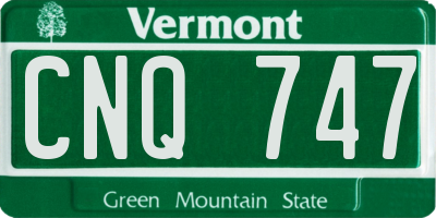 VT license plate CNQ747