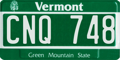 VT license plate CNQ748