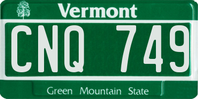 VT license plate CNQ749