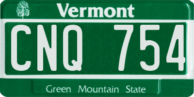 VT license plate CNQ754