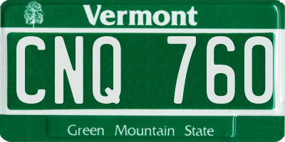 VT license plate CNQ760
