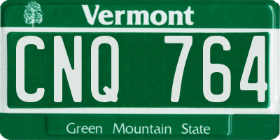 VT license plate CNQ764