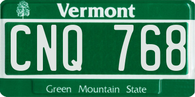 VT license plate CNQ768