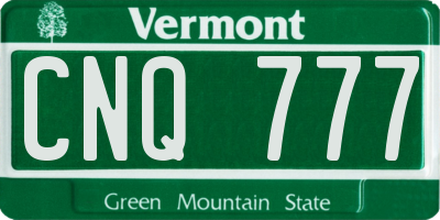 VT license plate CNQ777