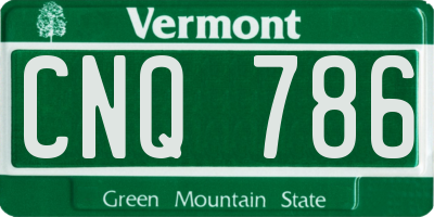 VT license plate CNQ786