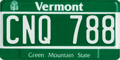 VT license plate CNQ788