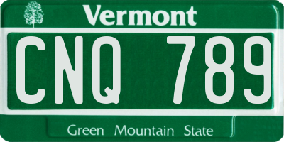VT license plate CNQ789