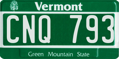 VT license plate CNQ793