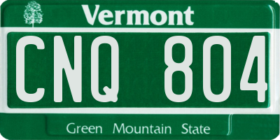 VT license plate CNQ804