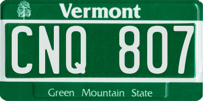 VT license plate CNQ807