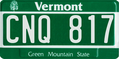 VT license plate CNQ817