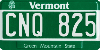 VT license plate CNQ825